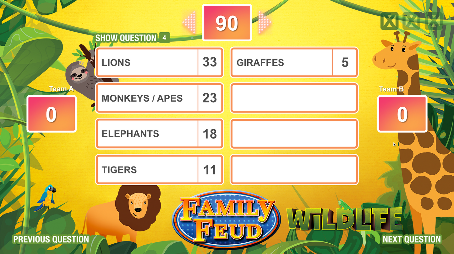 Family Feud Wildlife Edition PowerPoint Party Game