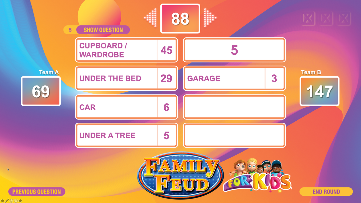 Family Feud Kids Edition PowerPoint Party Game