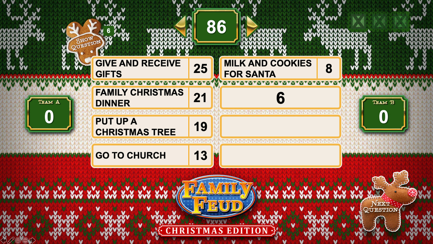 Family Feud Christmas Edition PowerPoint Party Game