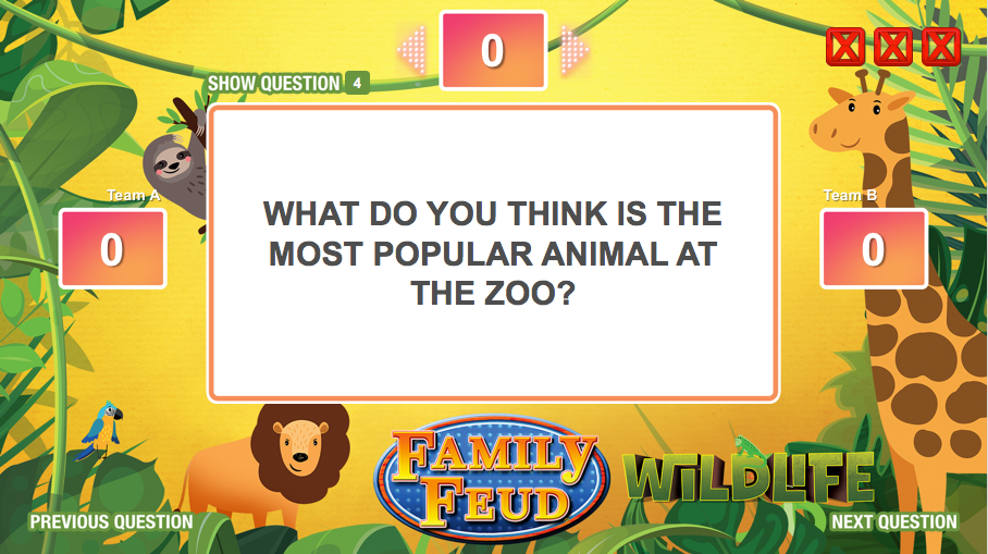 Family Feud Wildlife Edition PowerPoint Party Game