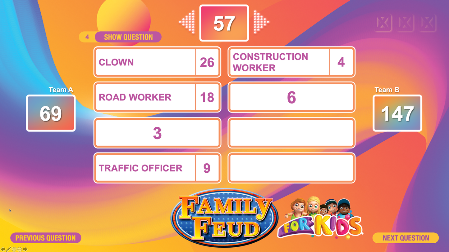 Family Feud Kids Edition PowerPoint Party Game